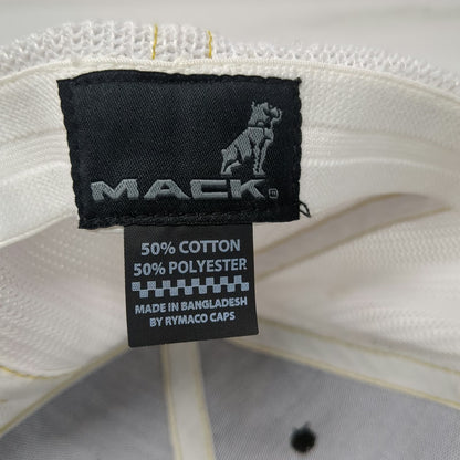Mack Baseball Cap Black One Size Gold White Trucks Bulldog Mesh Yellow Print Hat