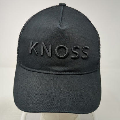 KNOSS Performance Trucker Hat Black One Size 3D Embroidery Mesh Back Snapback