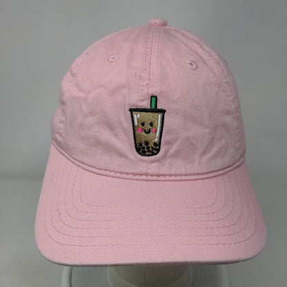 Boba Bubble Tea Slideback Hat Pink One Size Embroidered ChoKoLids