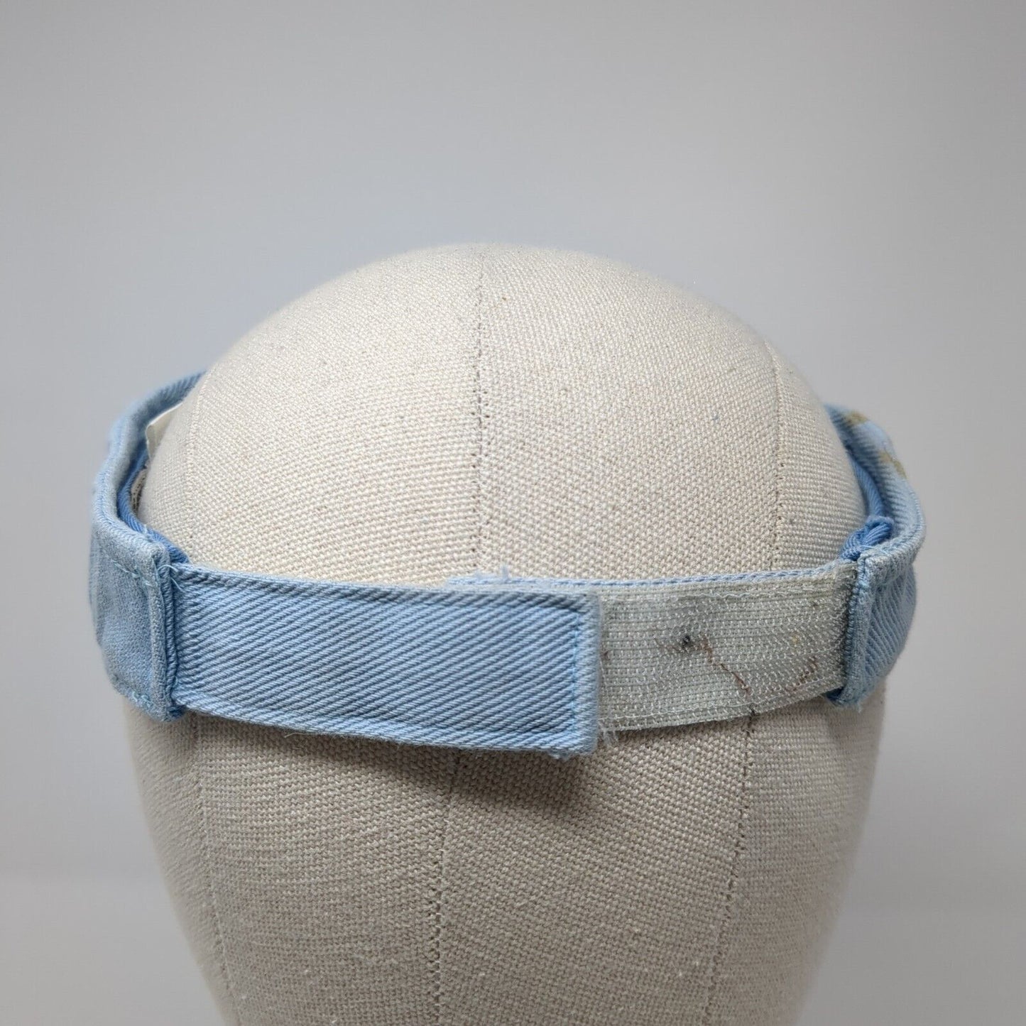 Adidas Trefoil Strapback Sun Visor Hat Blue One Size Solid Adjustable