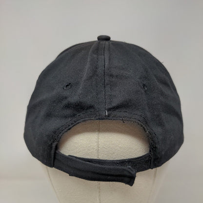 Centerplate Strapback Hat Black One Size Adjustable Embroidered 6 Panel