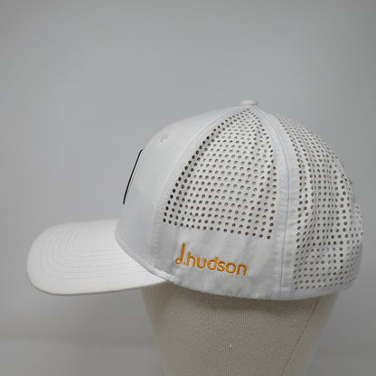 Pickleball Central Strapback Hat White One Size Adjustable Laser Cut