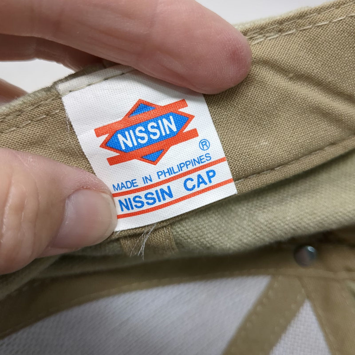 Nissin Baseball Cap Beige Blue One Size Simplot AgriBusiness Fish Smoky Hat