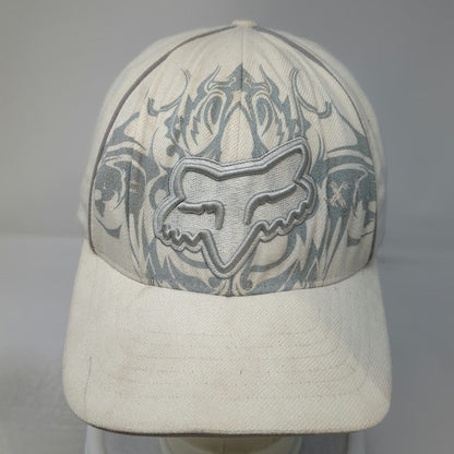 Fox Baseball Cap White M Flexfit Tribal Graphic Embroidered Logo Hat Motocross