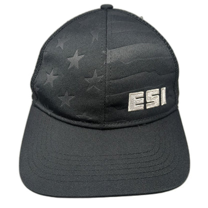 Outdoor Cap Trucker Hat Black One Size ESI American Flag Mesh Snapback Stars