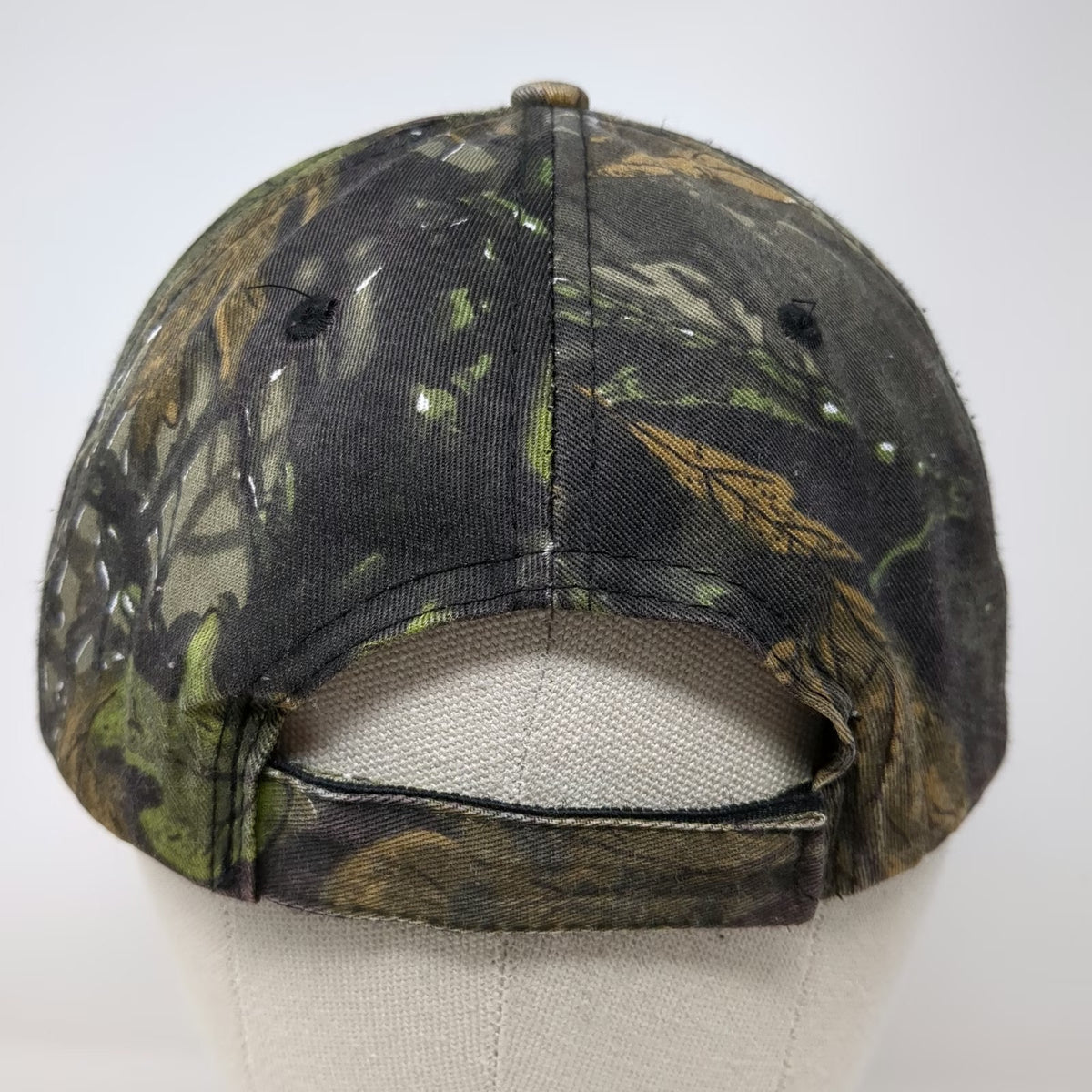 Green Camouflage Baseball Cap OSFM Rack Em Up Buck Deer Hunting Strapback Hat