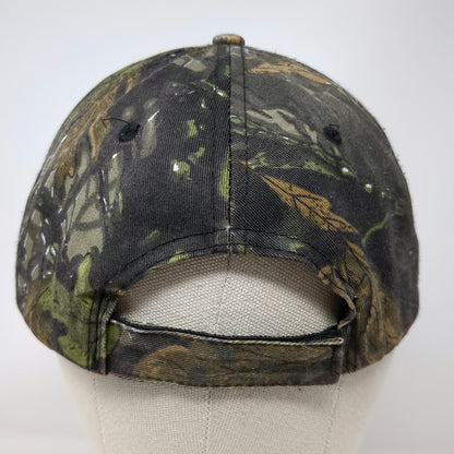 Green Camouflage Baseball Cap OSFM Rack Em Up Buck Deer Hunting Strapback Hat