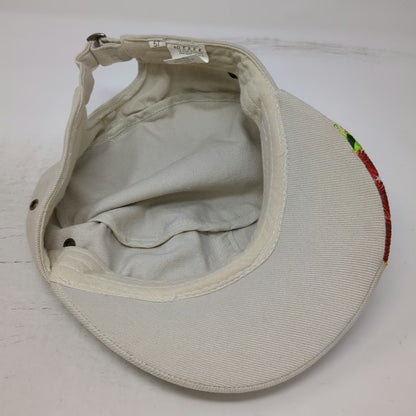 Derek of New Zealand Army Cap Beige One Size Floral Embroidery Strapback Hat