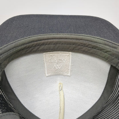 RVCA Trucker Hat Gray One Size Mesh Back Flat Brim Logo Graphic Snapback Square