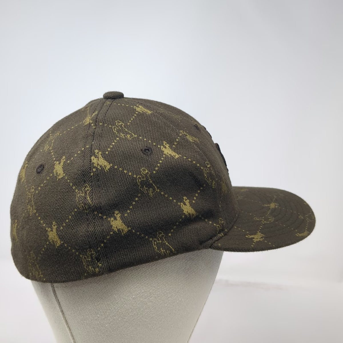 Zephyr Brown Baseball Cap S Fitted Bucking Bronco All Over Print Embroidered Hat