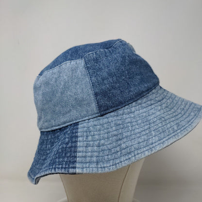 Universal Thread Women's Denim Bucket Hat Cap Blue Cotton Patchwork