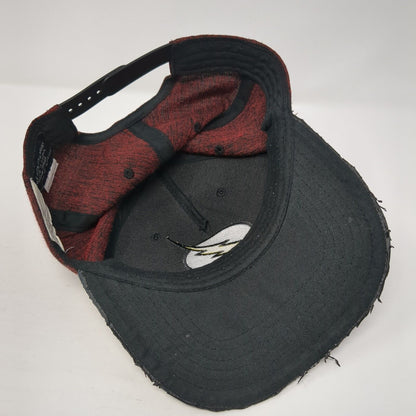 DC The Flash Snapback Hat Red One Size Adjustable Embroidered Vented Holes