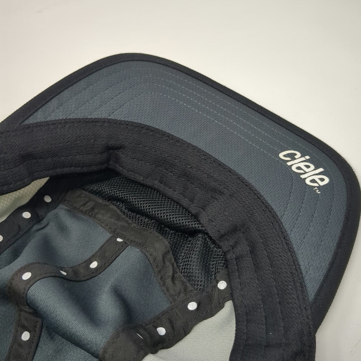 Ciele Athletics 5 Panel Black Gray One Size Running Training Hat Mesh Breathable