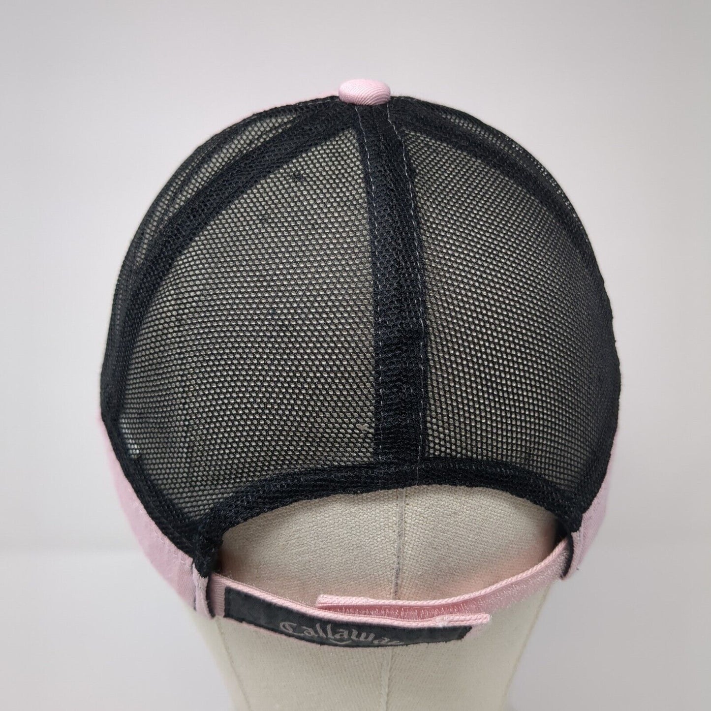 Callaway Golf Strapback Mesh Back Trucker Hat Pink One Size Rhinestone