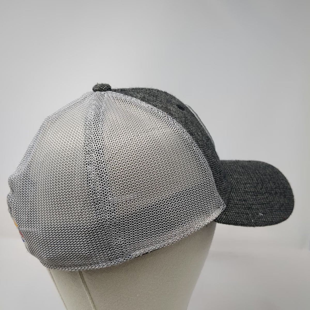 New Era NFL Pittsburgh Steelers Gray L Cap 39THIRTY Mesh Stretch Fit Logo Hat