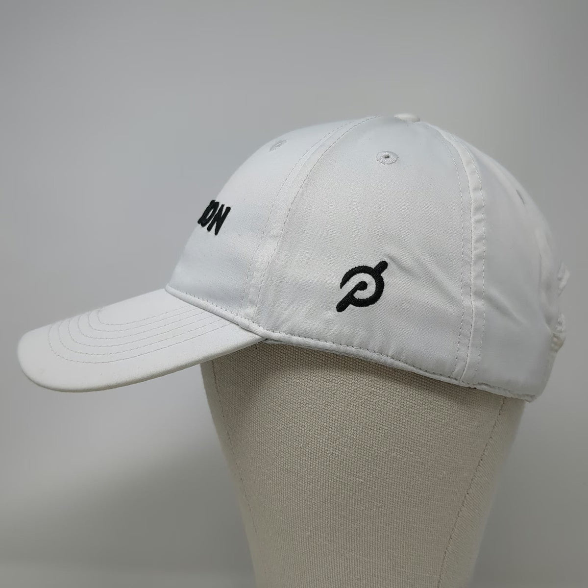 Peloton Baseball Cap White One Size Adjustable Slideback Logo Polyester Hat