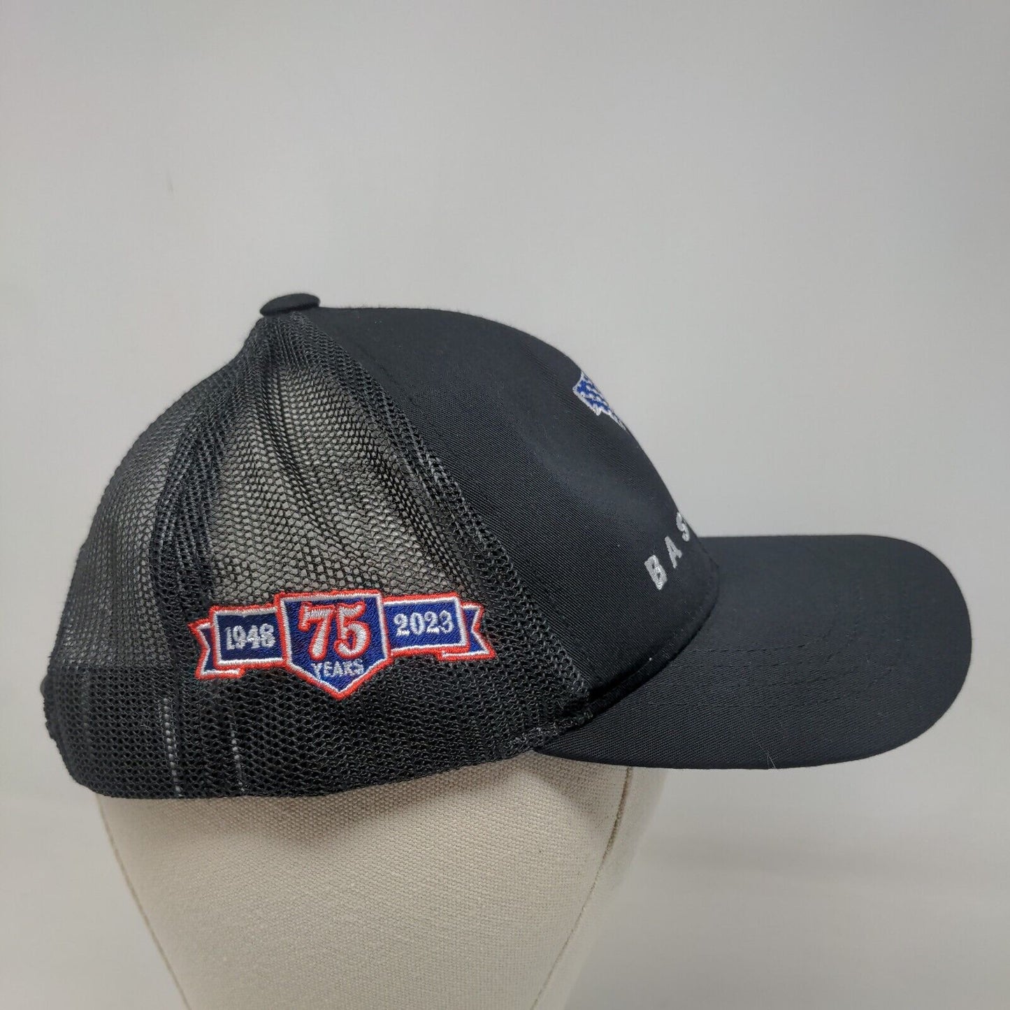 Pacific Headwear Boy's Snapback Mesh Back Hat Black Embroidered Baseball Logo