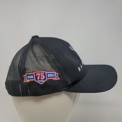 Pacific Headwear Boy's Snapback Mesh Back Hat Black Embroidered Baseball Logo
