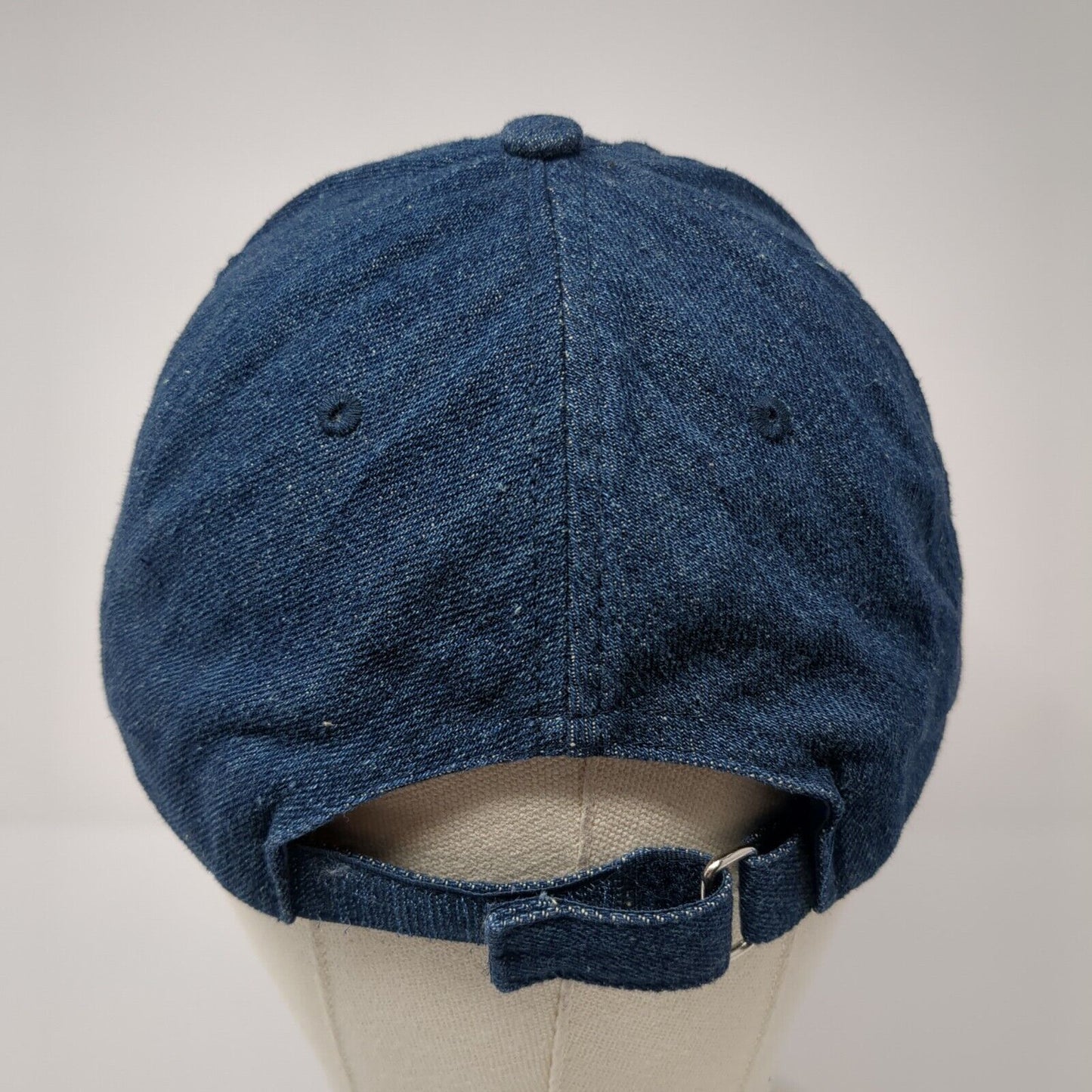 Unbranded Strapback Hat Blue One Size Adjustable Vented Holes 6 Panel Blank