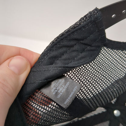 SRF Snapback Trucker Hat Black One Size Adjustable Mesh Back 6 Panel Richardson