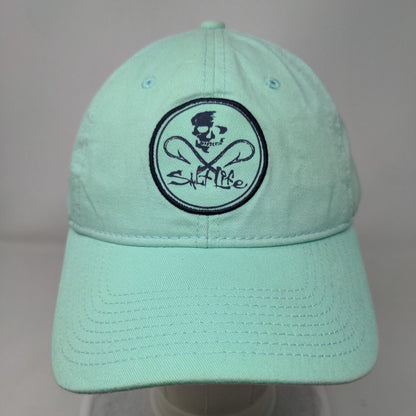 Salt Life Strapback Hat Green OSFM Adjustable Embroidered 6 Panel Cotton