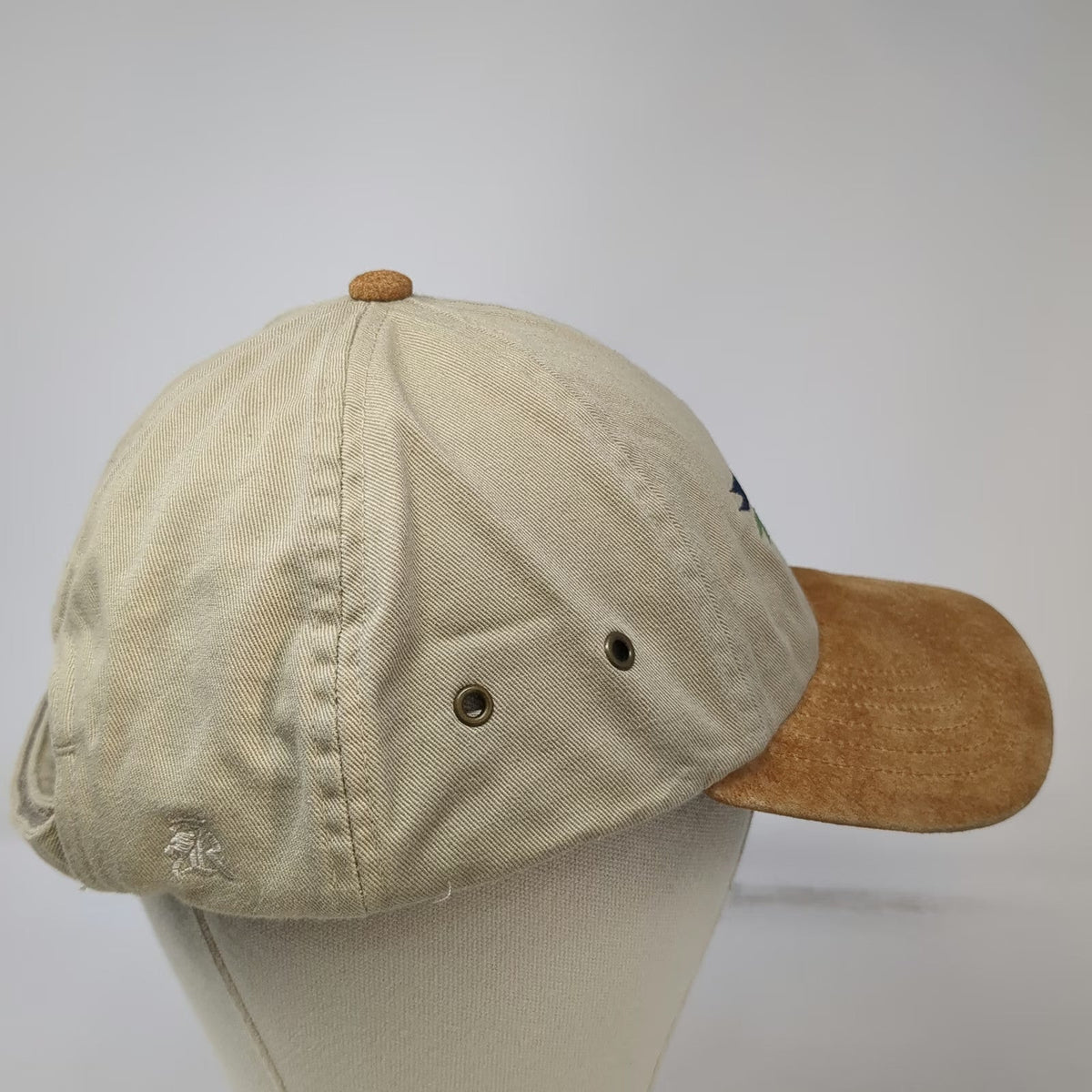 Royal Busch Gardens Baseball Cap Beige Brown One Size Suede Brim Strapback Hat