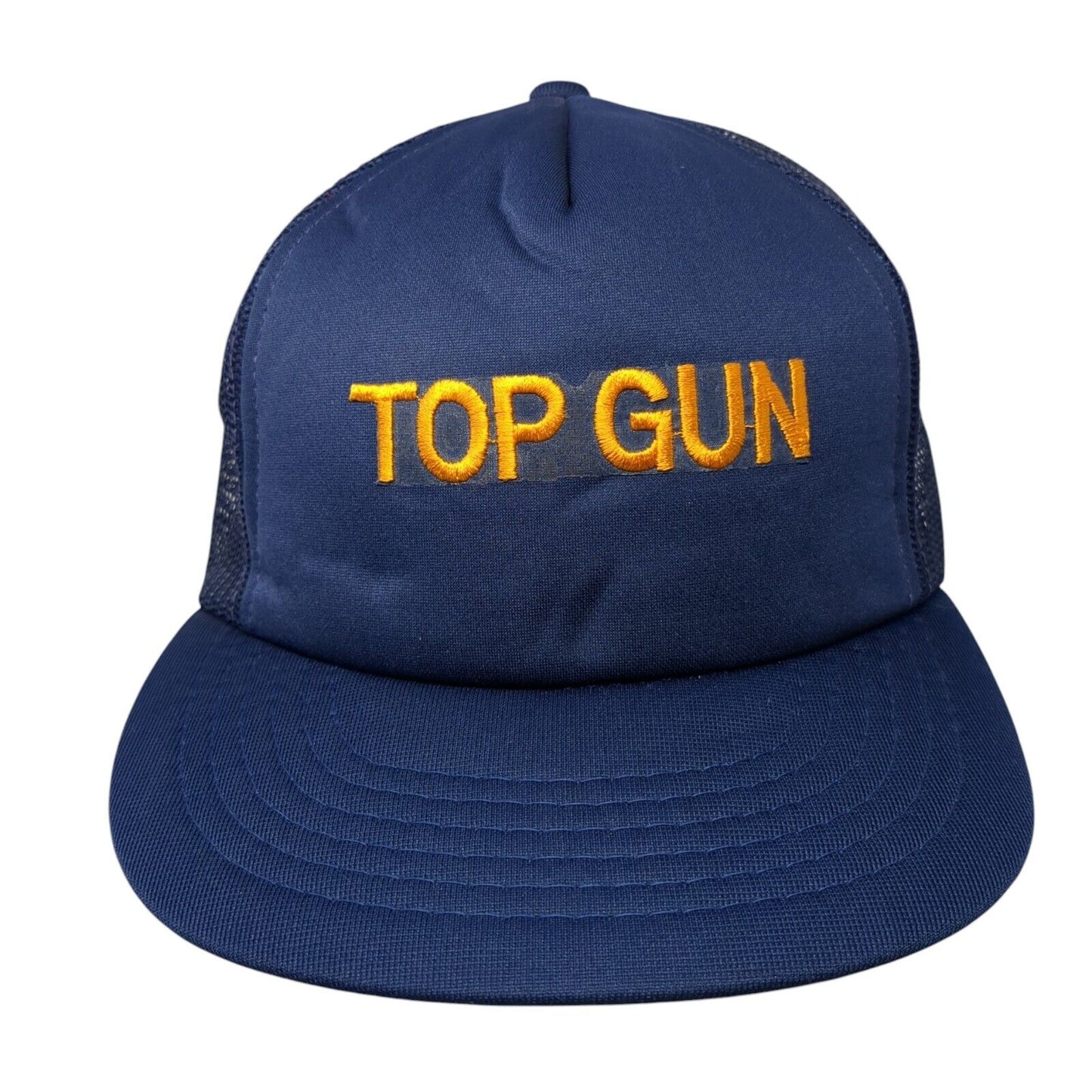 Top Gun Snapback Trucker Hat Blue One Size Adjustable Embroidered Mesh Back