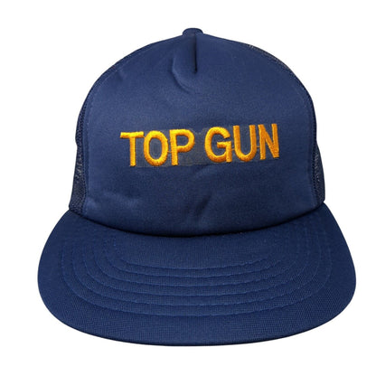 Top Gun Snapback Trucker Hat Blue One Size Adjustable Embroidered Mesh Back