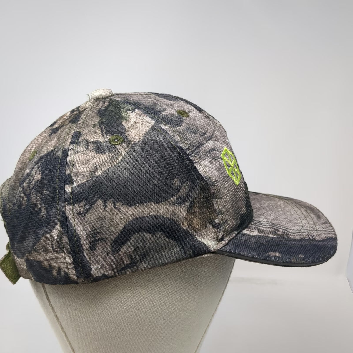 HECS Baseball Cap Gray Camo One Size Embroidered Stealthscreen Hunting Hat