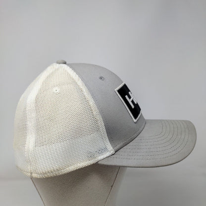 Huk Fitted Trucker Hat Gray L/XL Embroidered Breathable Mesh Back 6 Panel Fish