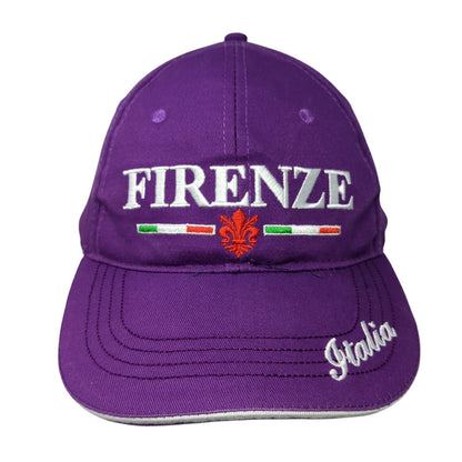 Firenze Italia Strapback Hat Purple One Size Adjustable Embroidered