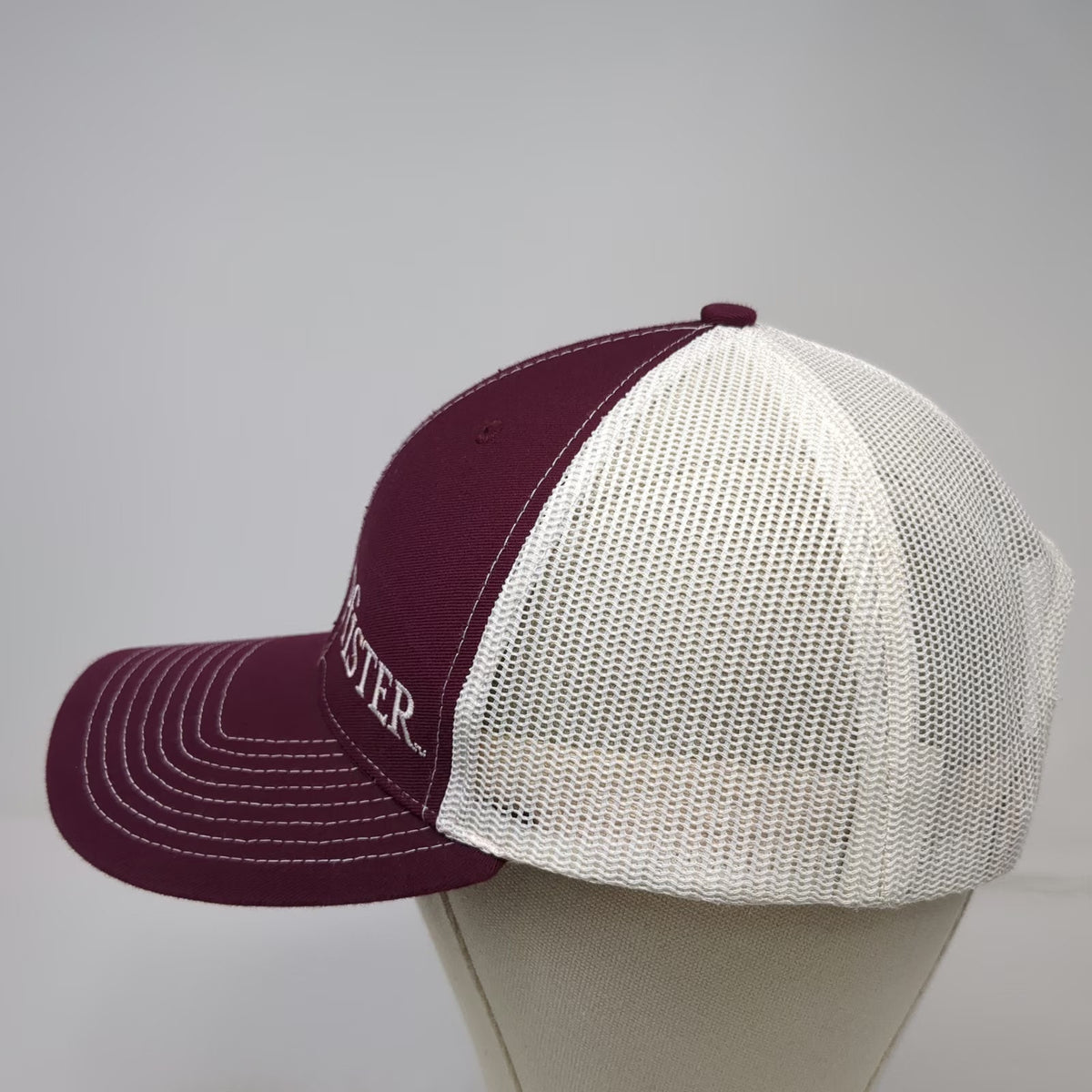 Richardson Trucker Hat Black White One Size Pfister Logo Mesh Snapback Model 112