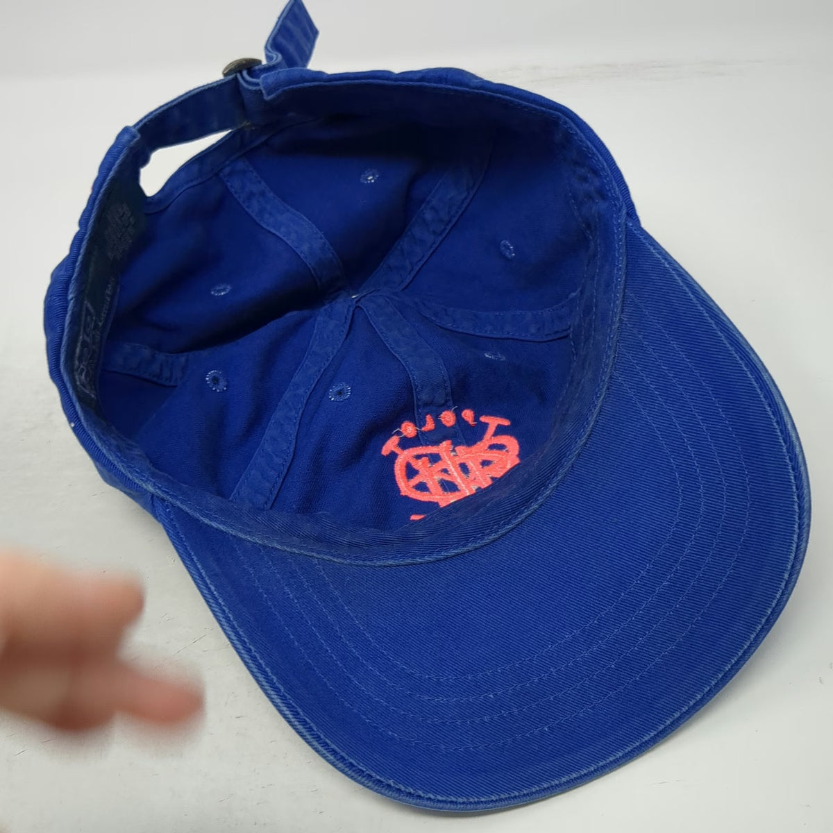 Polo Ralph Lauren Baseball Cap Blue Pink One Size Monogram Crossed Mallets Hat