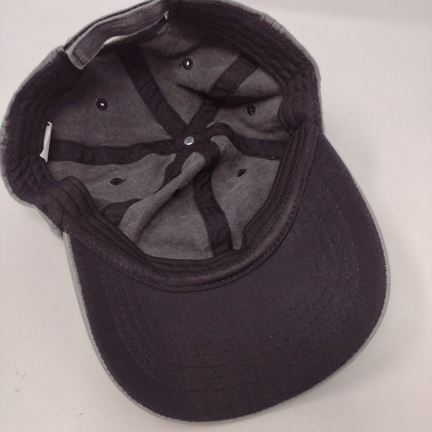 Unbranded Strapback Hat Gray OSFM Adjustable Vented Holes 6 Panel Blank
