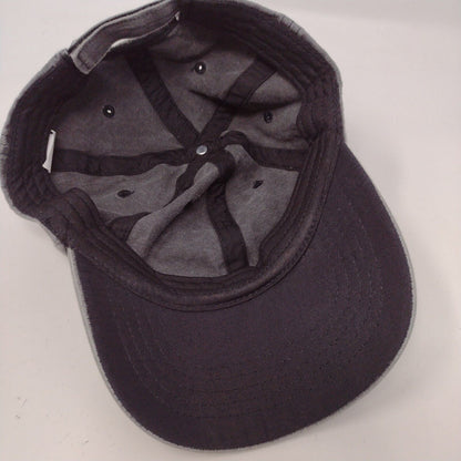 Unbranded Strapback Hat Gray OSFM Adjustable Vented Holes 6 Panel Blank
