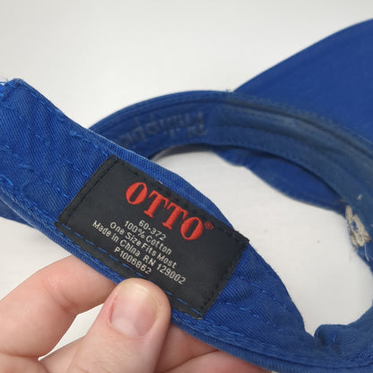 Otto Strapback Visor Hat Blue One Size Adjustable Embroidered Logo