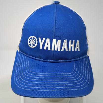 Yamaha Blue One Size Baseball Cap Mesh Trucker Hat Embroidered Logo Racing White