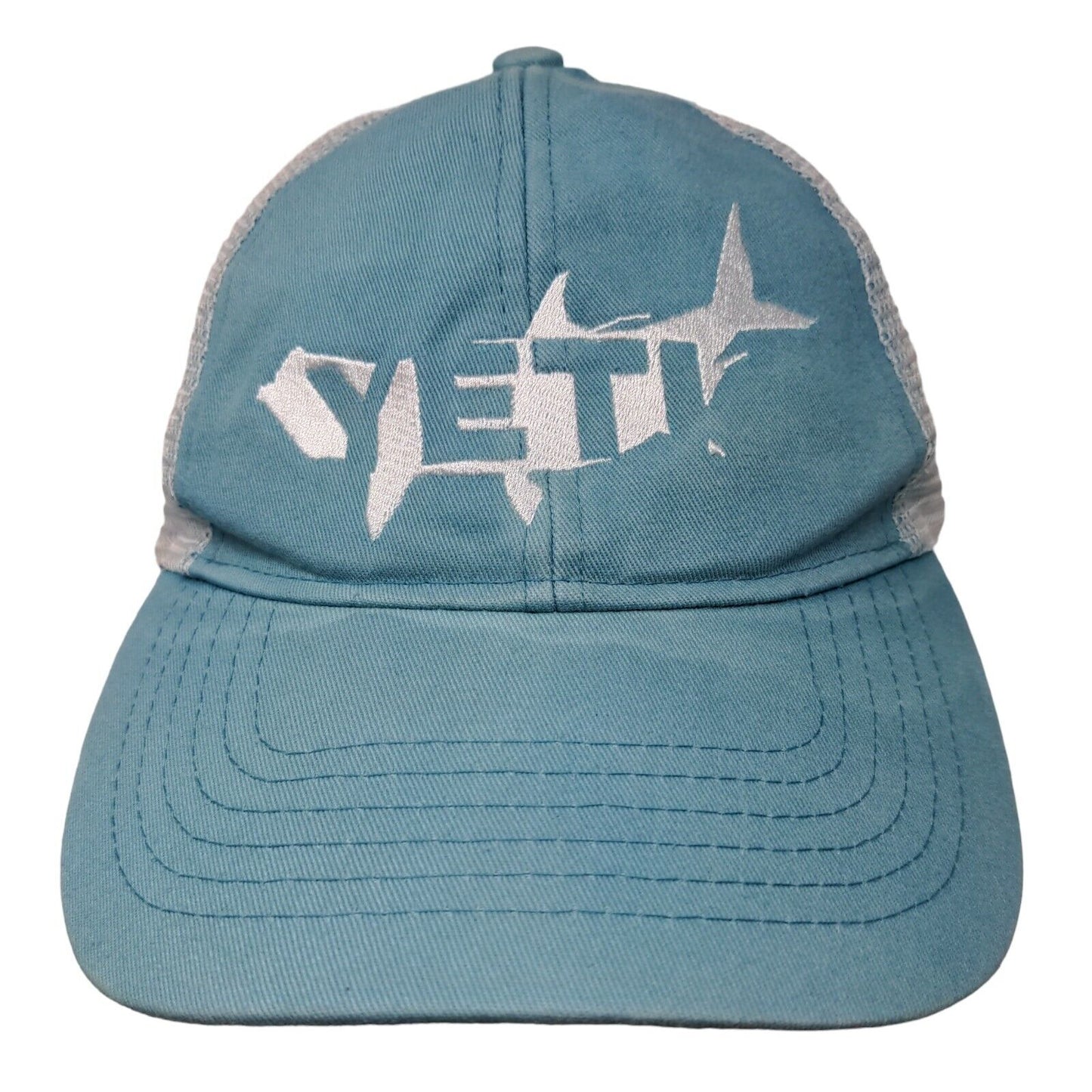 Yeti Coolers Snapback Mesh Back Trucker Hat Blue One Size Embroidered