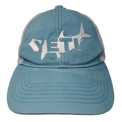 Yeti Coolers Snapback Mesh Back Trucker Hat Blue One Size Embroidered