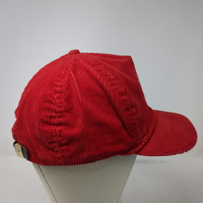 Imperial Headwear 5 Panel Red Hat One Size Corduroy Rope Bonsai Salishan Golf