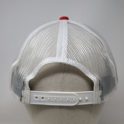 Duluth Trucker Hat White Red One Size Angry Beaverino Pizzeria Wisconsin Mesh