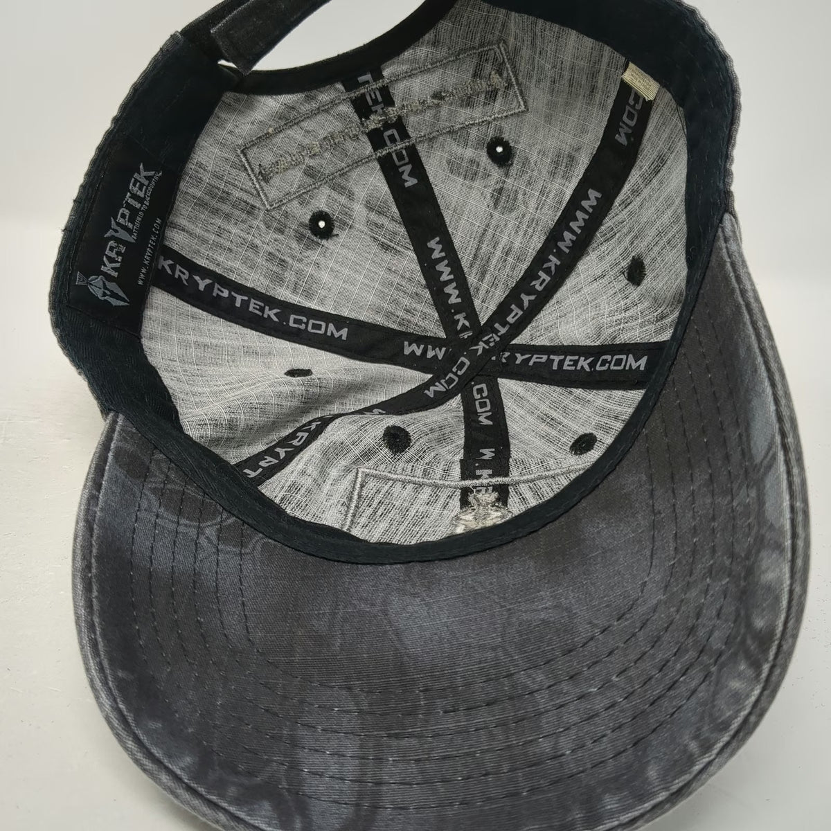 Kryptek Baseball Cap Gray One Size Typhon Camo Spartan Patch Strapback Hat