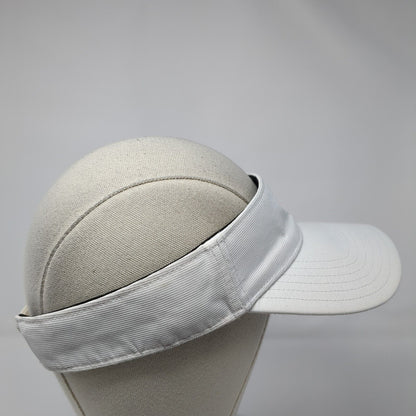 Adidas Strapback Sun Visor Hat White One Size Adjustable Embroidered Trefoil