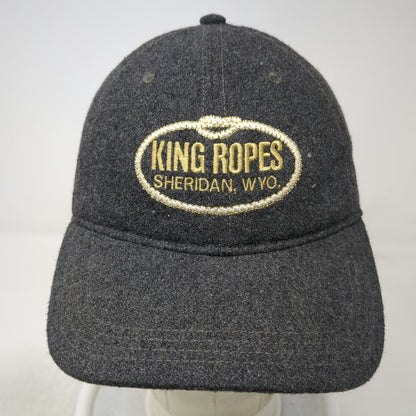 Imperial Baseball Cap Gray One Size King Ropes Sheridan Wyoming Wool Adjust Hat