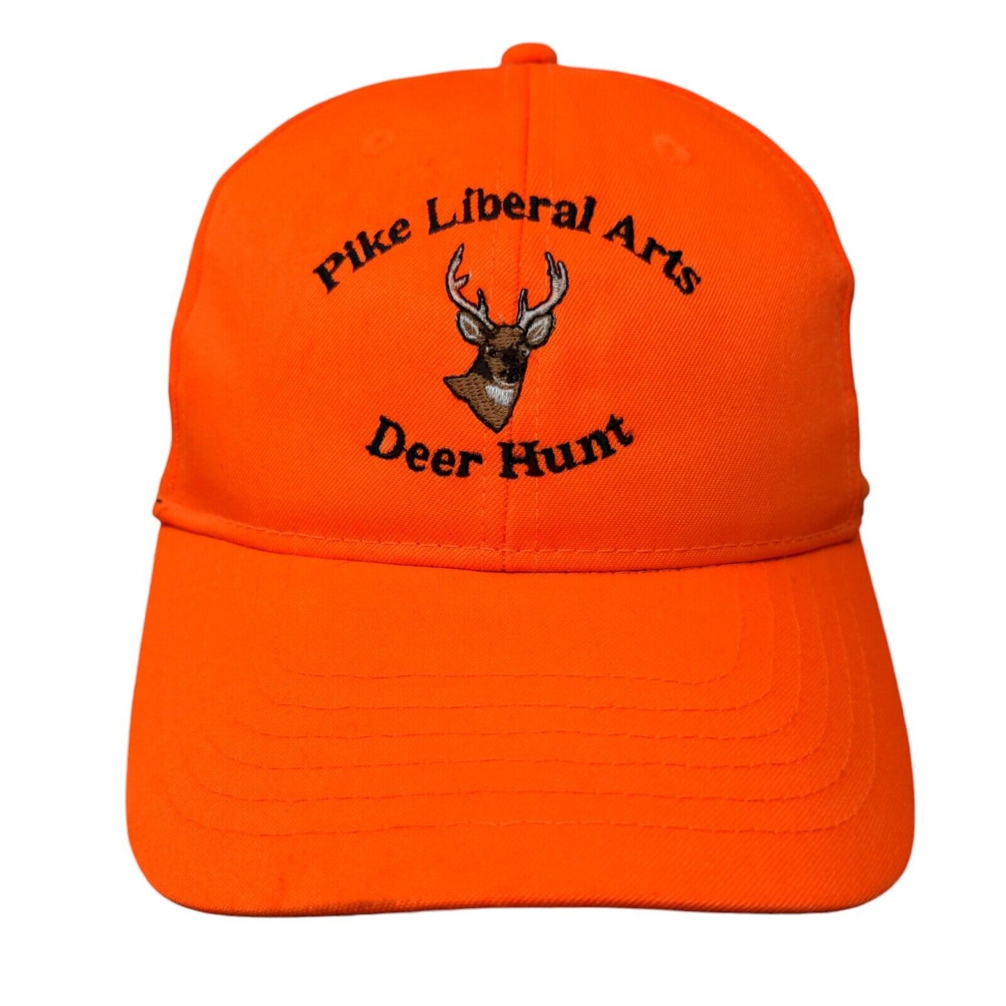 Pike Liberal Arts Deer Hunt Strapback Hat Orange OSFM Embroidered 6 Panel