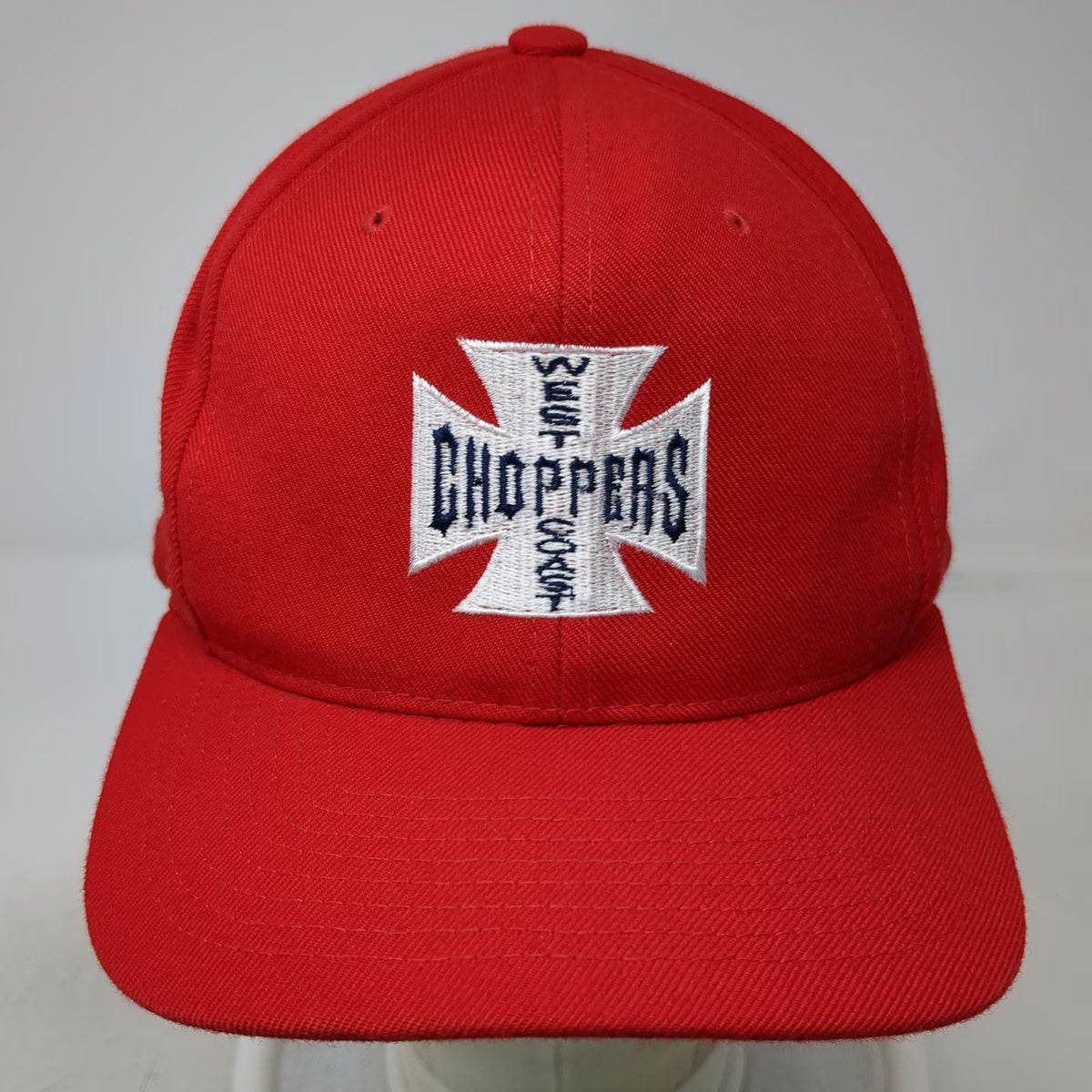 Yupoong Snapback Red Hat One Size West Coast Choppers Jesse James Iron Cross