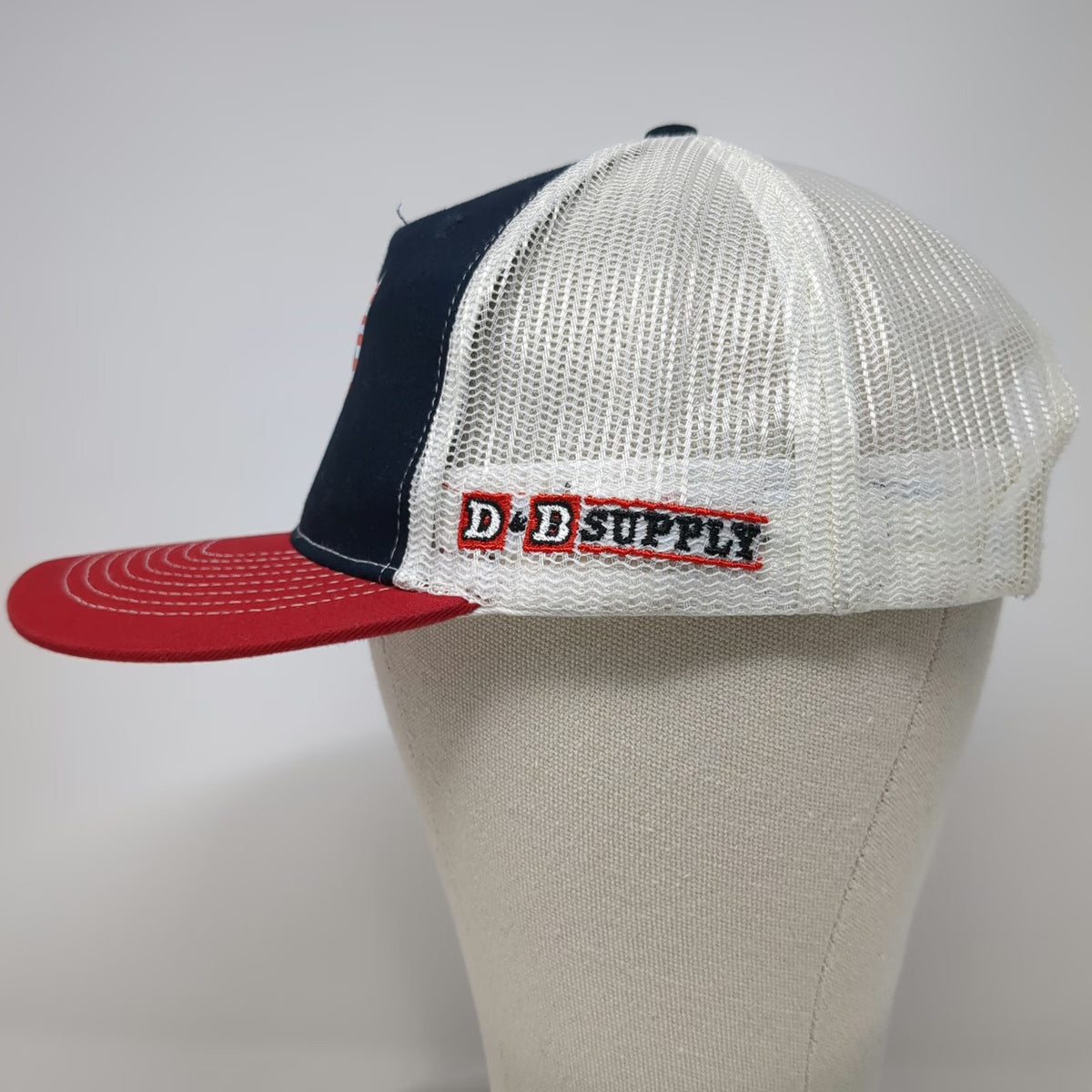 AMG Trucker Hat Blue One Size CNR American Flag D&B Supply Snapback Mesh Western