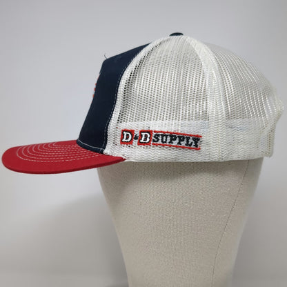 AMG Trucker Hat Blue One Size CNR American Flag D&B Supply Snapback Mesh Western