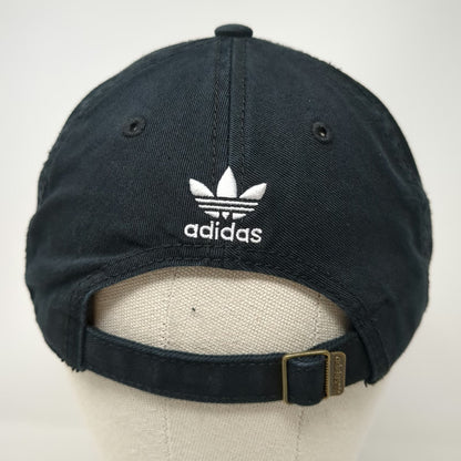adidas Baseball Cap Black One Size Hat Trefoil Logo Strapback Grey Under-Visor