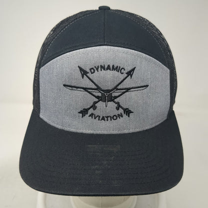Richardson Trucker Hat Black One Size Dynamic Aviation Mesh Back Logo Snapback